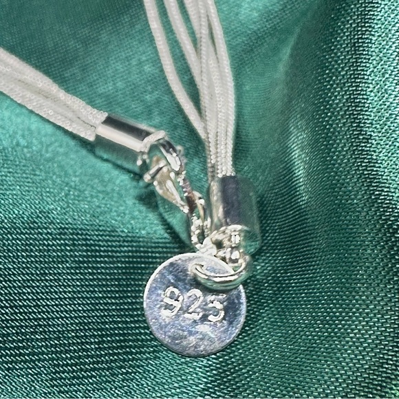 925 Sterling Silver Plated Five-Strand Heart Charm Bracelet – Adjustable - Picture 8 of 17